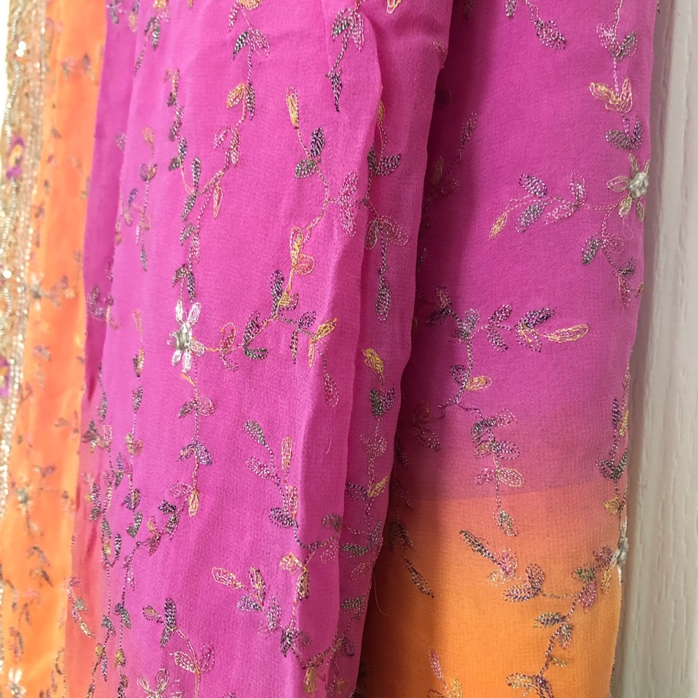 Saree dyed in shades of dusk Vintage preloved [Firm]